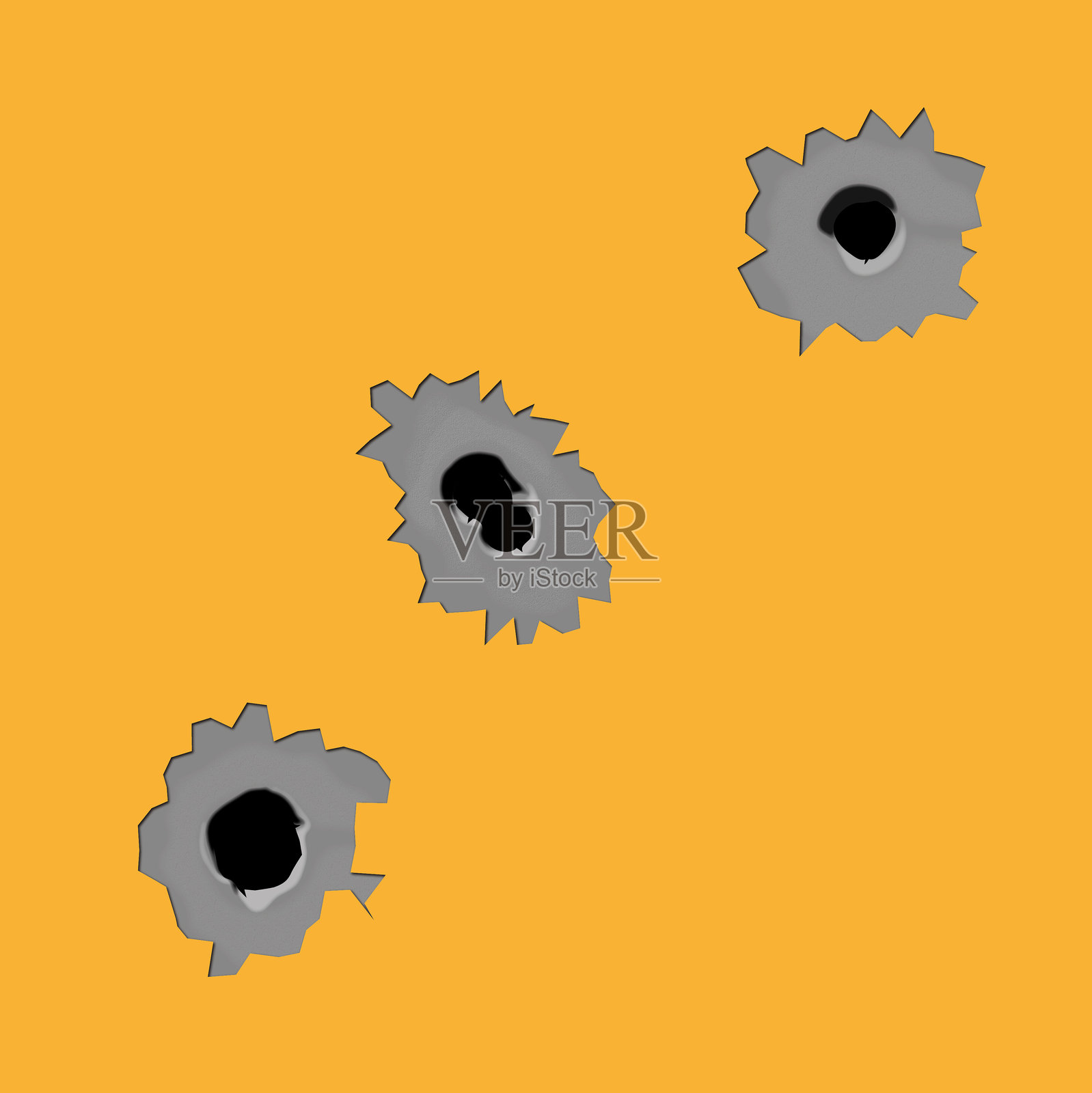 平面上的弹孔，矢量图形说明插画图片素材