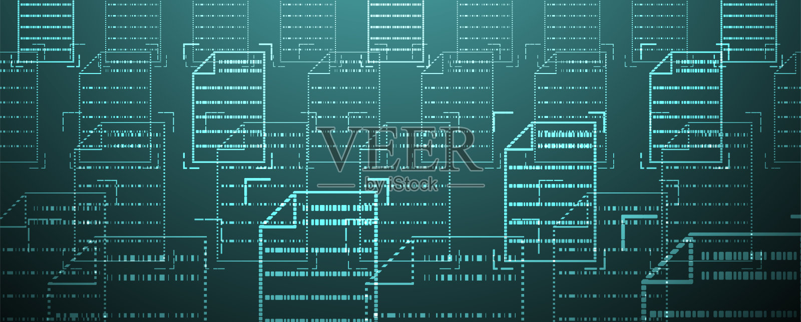 全息折叠技术矩阵中的照明数据流插画图片素材