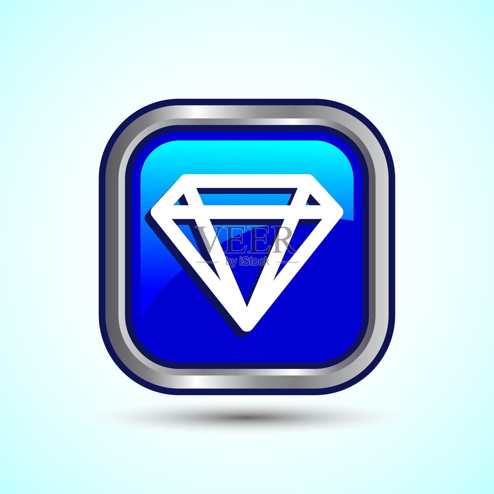 钻石图标按钮设计插图。宝石和宝石图标插画图片素材