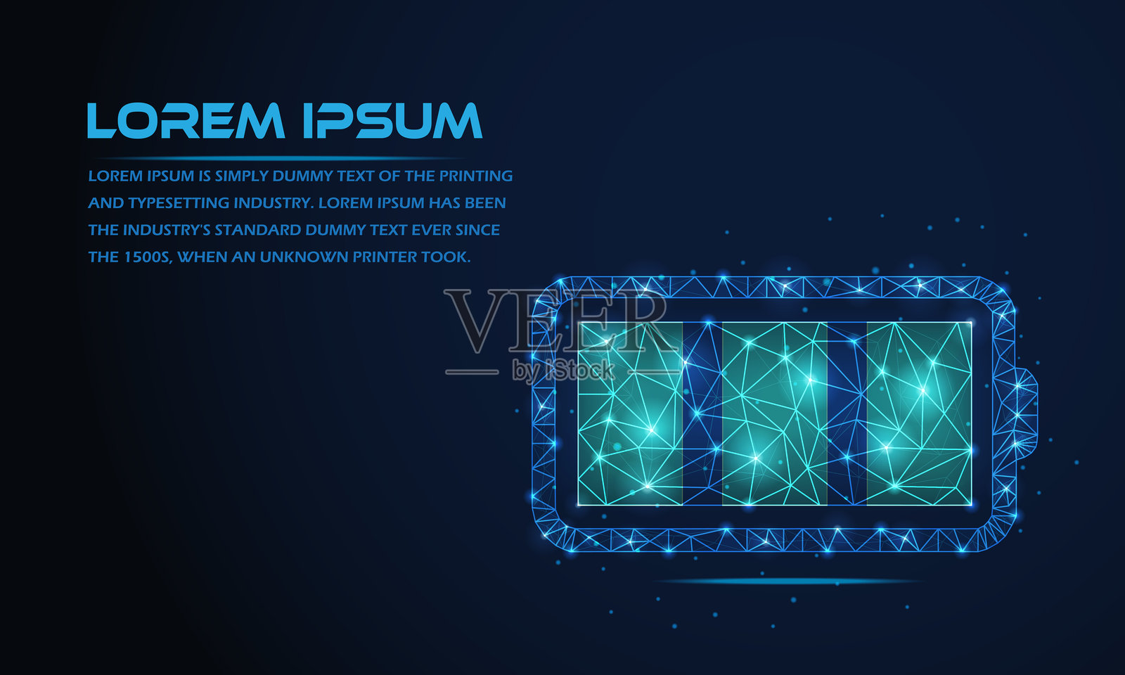 抽象多边形电池充电图标插画图片素材
