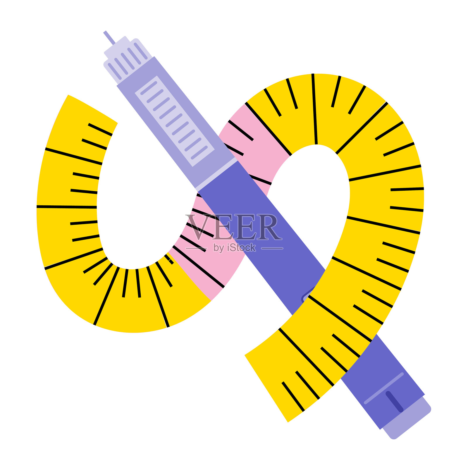 减肥图标。透明基底上的西马鲁肽注射概念插画图片素材