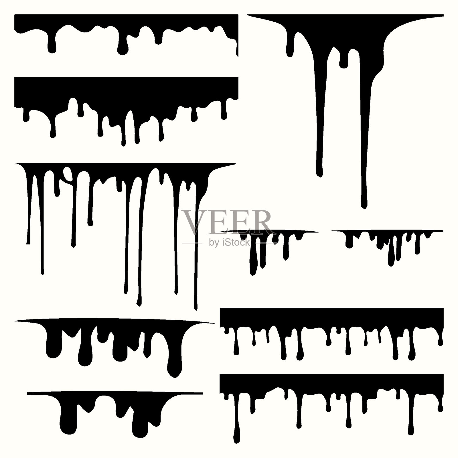 一套飞溅液体插画图片素材