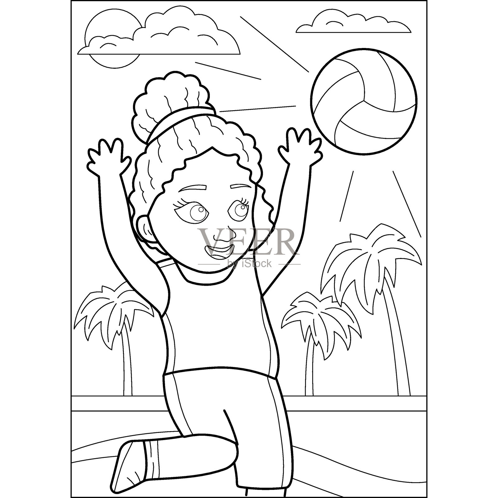 自由涂色书页插画图片素材