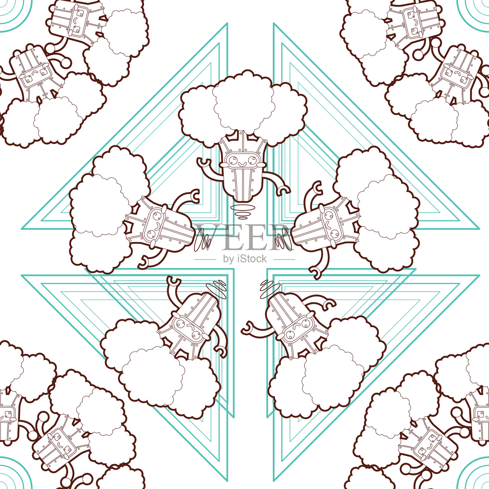 西兰花主题无缝表面图案设计插画图片素材