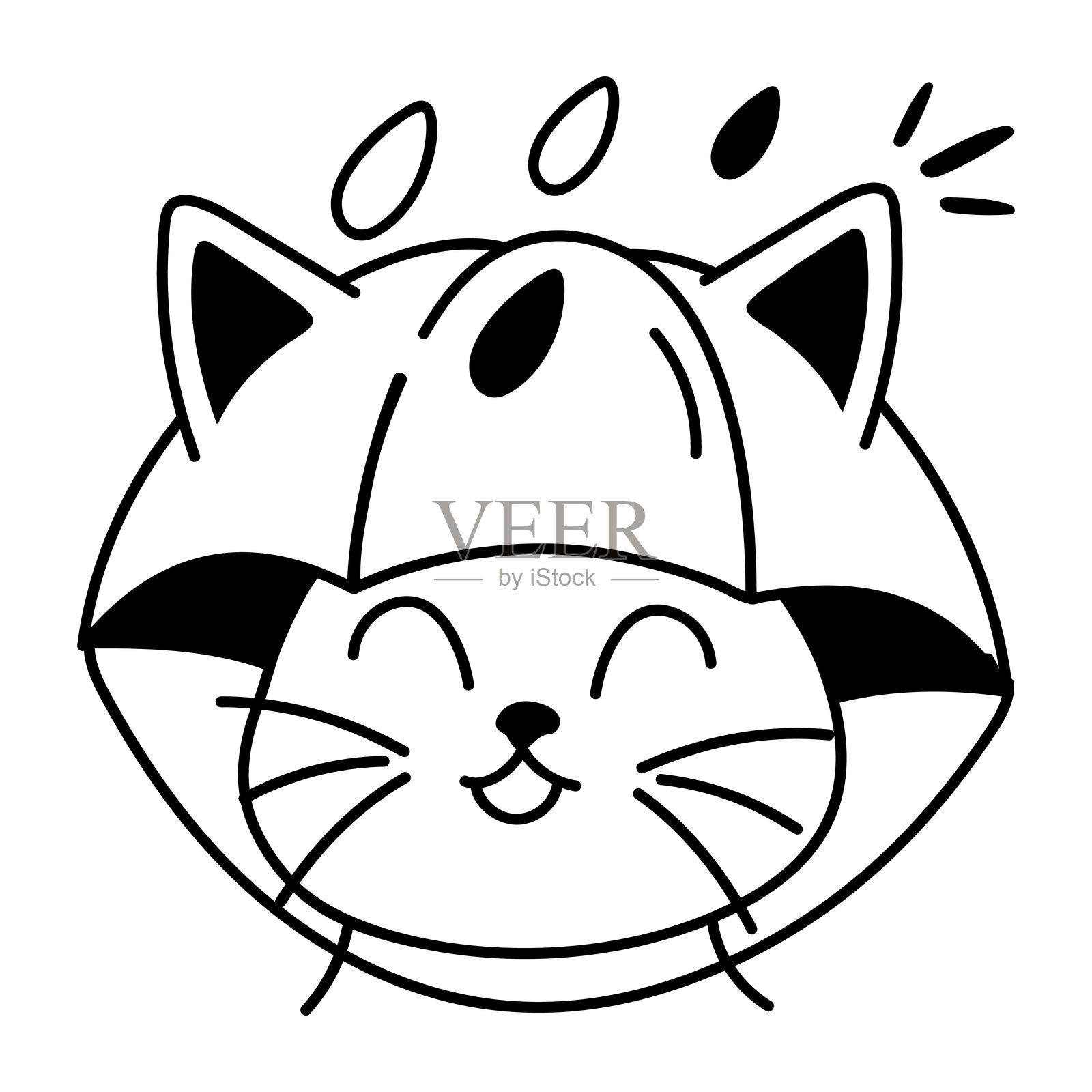猫的伞插画图片素材