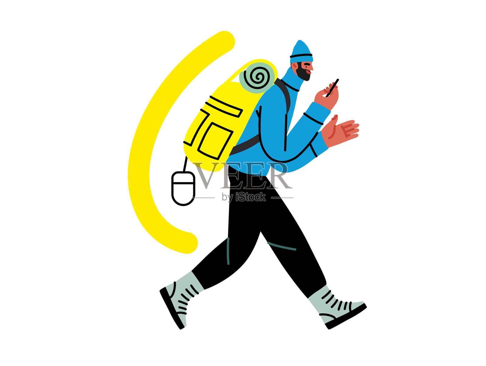 创意工作空间，平面矢量概念插图插画图片素材