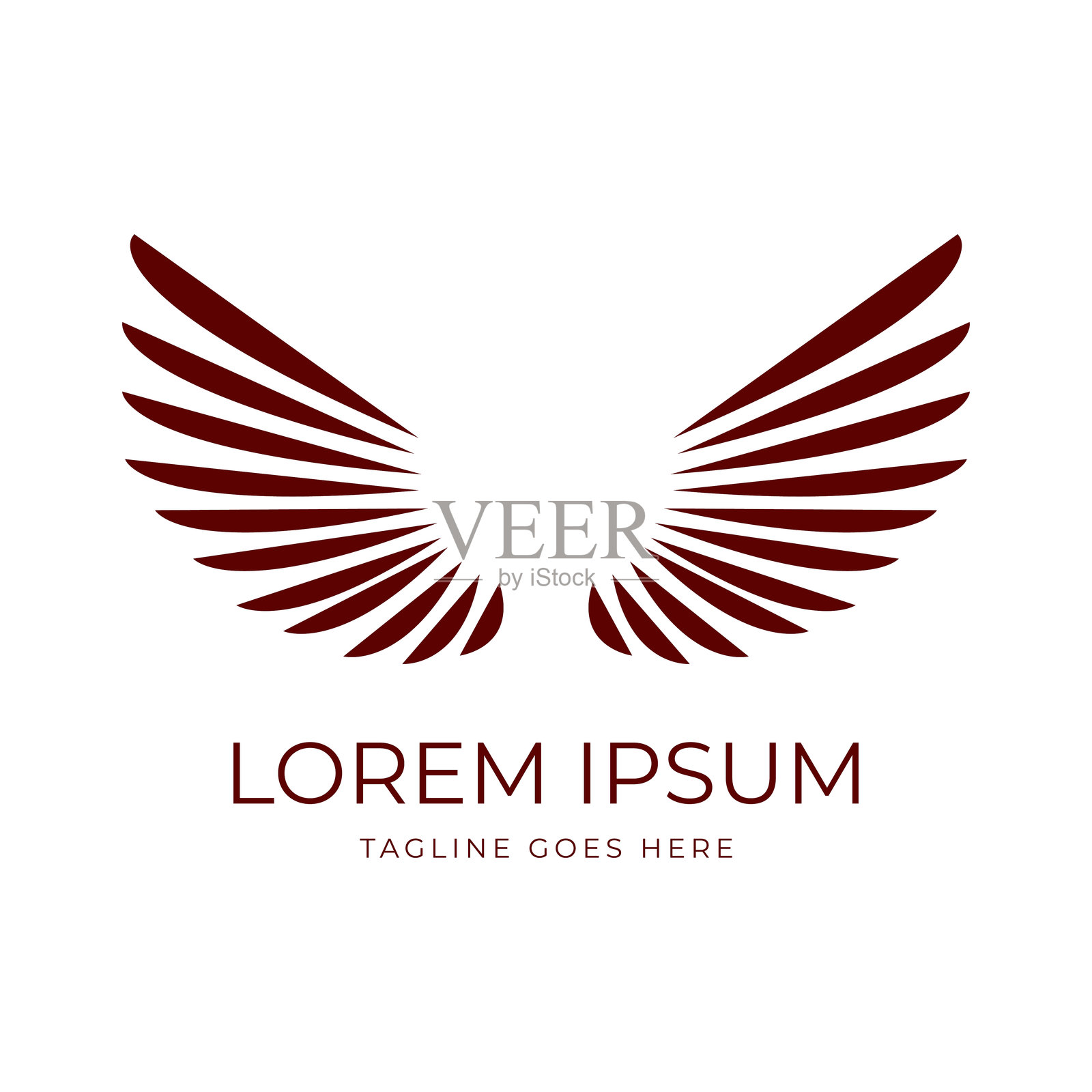 复古鹰猎鹰鹰鸟天使翅膀插图设计插画图片素材