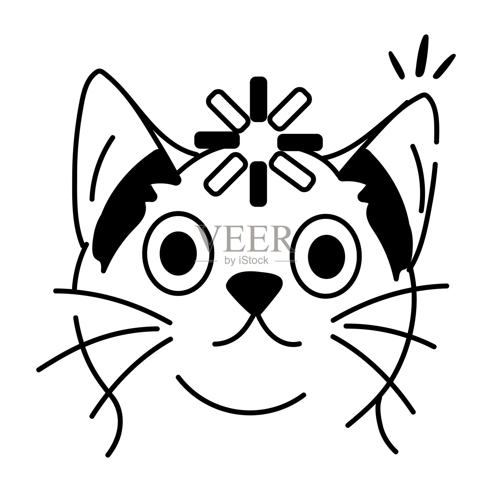 困惑的猫插画图片素材