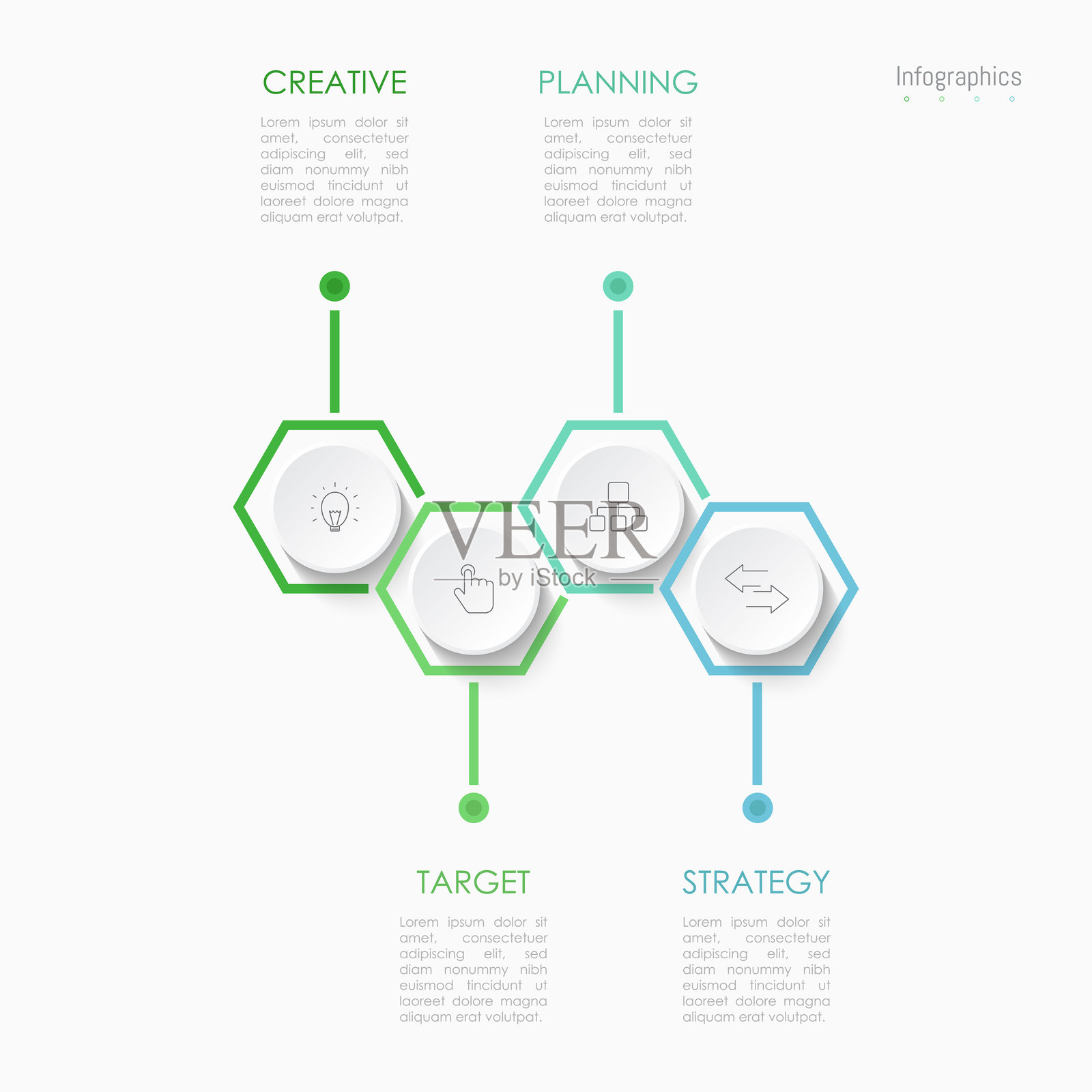 信息图4为您的业务数据选择设计元素。矢量插图。插画图片素材