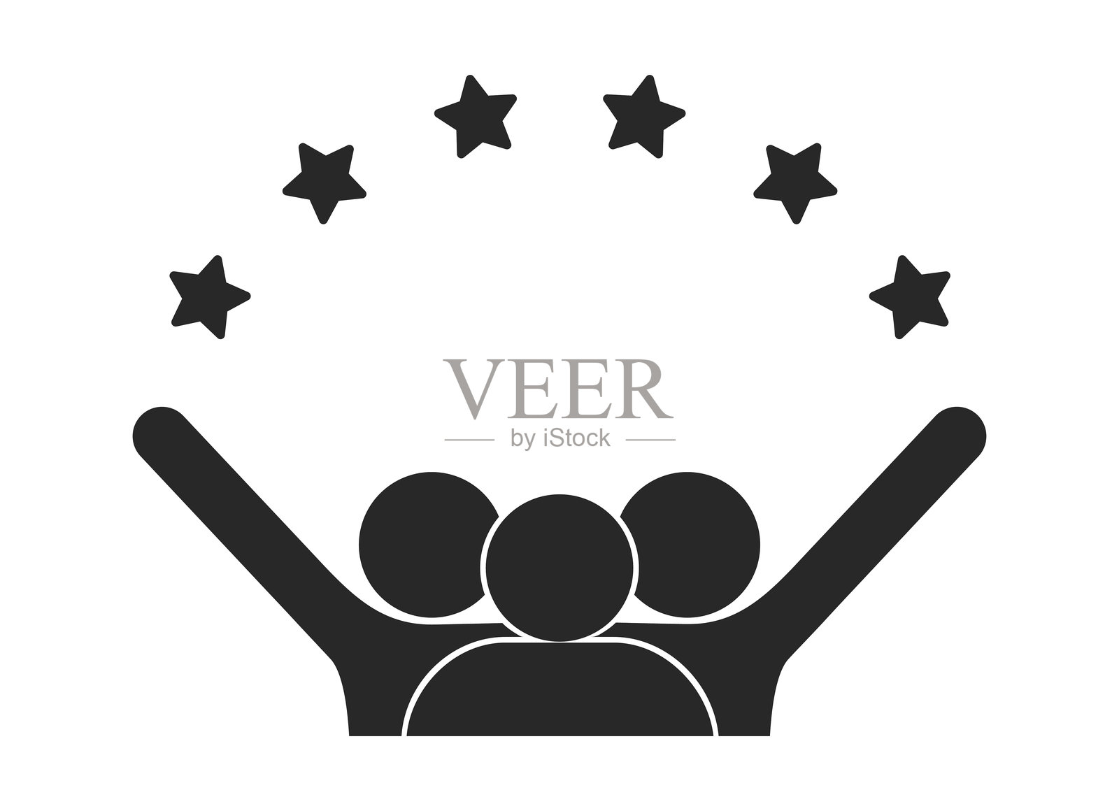 团队的人，团队的赢家，自信的图标，动机的插图，符号的生活技能，成功的人，简笔画人物轮廓上孤立的透明插画图片素材