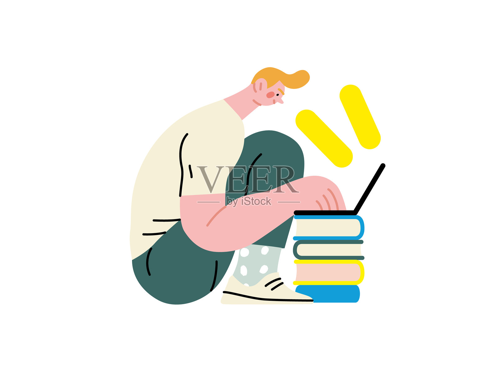 创意工作空间，平面矢量概念插图插画图片素材