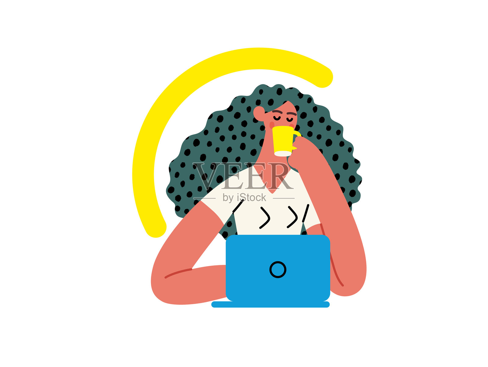 创意工作空间，平面矢量概念插图插画图片素材