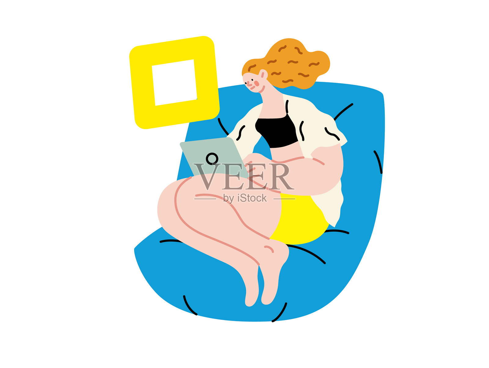 创意工作空间，平面矢量概念插图插画图片素材