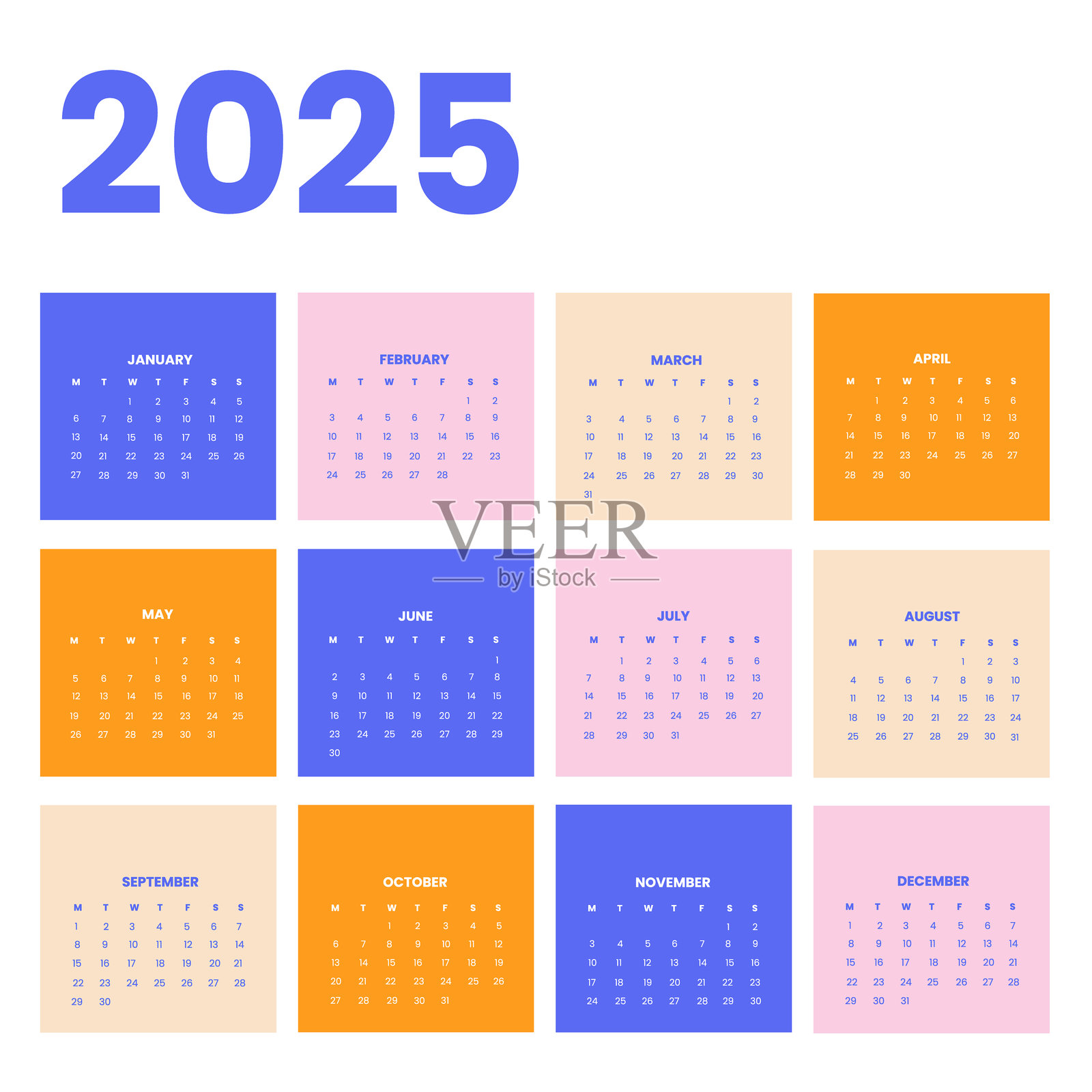 2025年日历插画图片素材