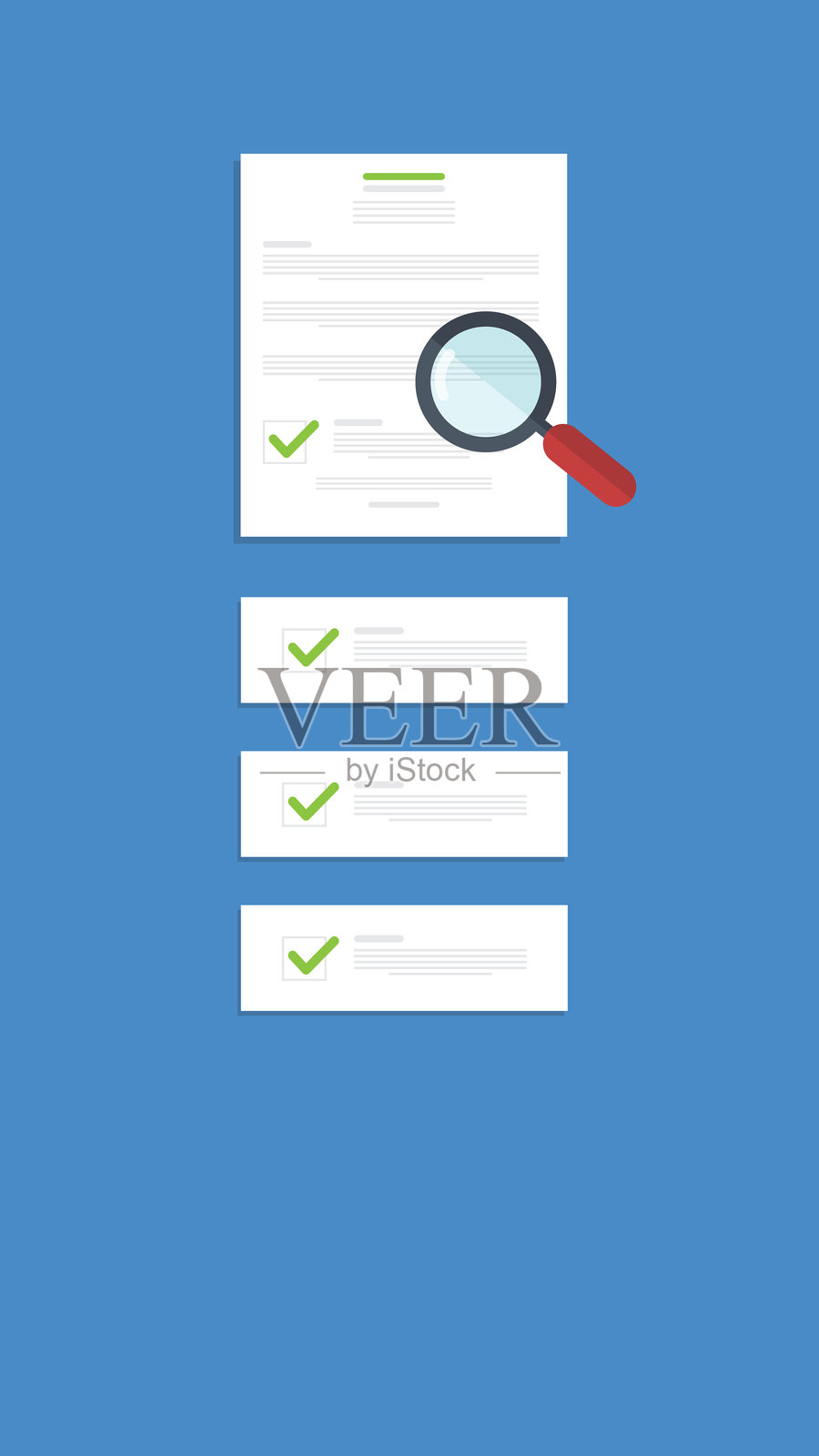 文件、合同的审核、分析、协议合同的检查、符合性验证。插画图片素材