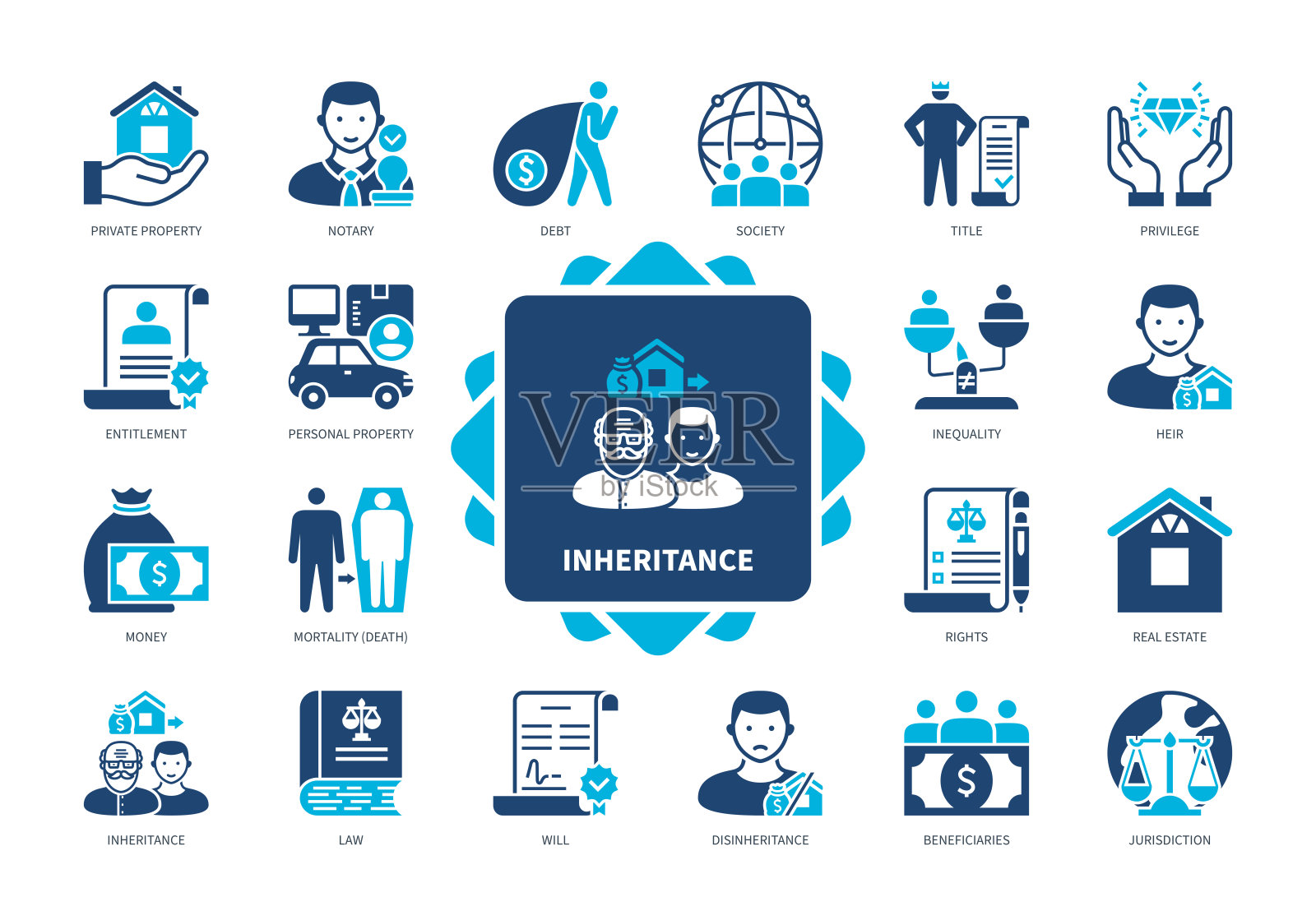 继承实体图标集插画图片素材