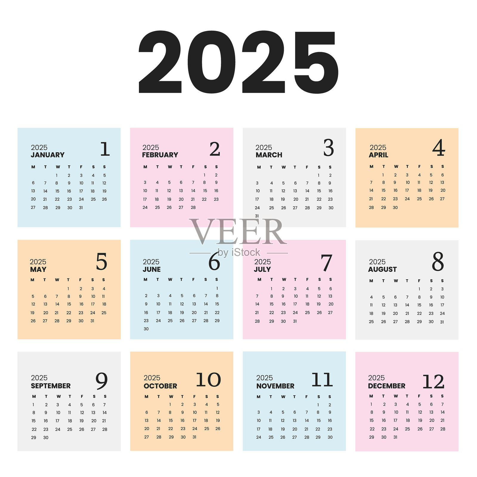 2025年日历插画图片素材