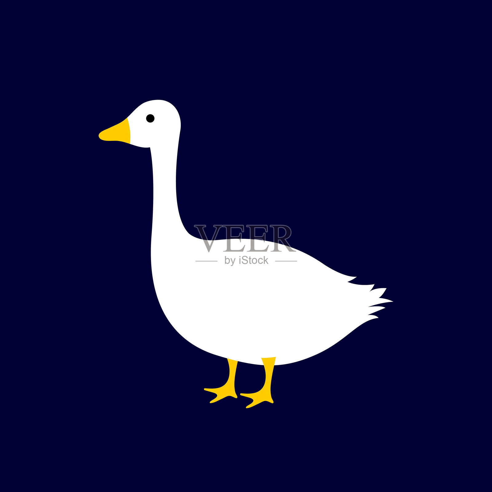 鹅平面图标，martinstag符号，圣马丁日矢量设计元素插画图片素材