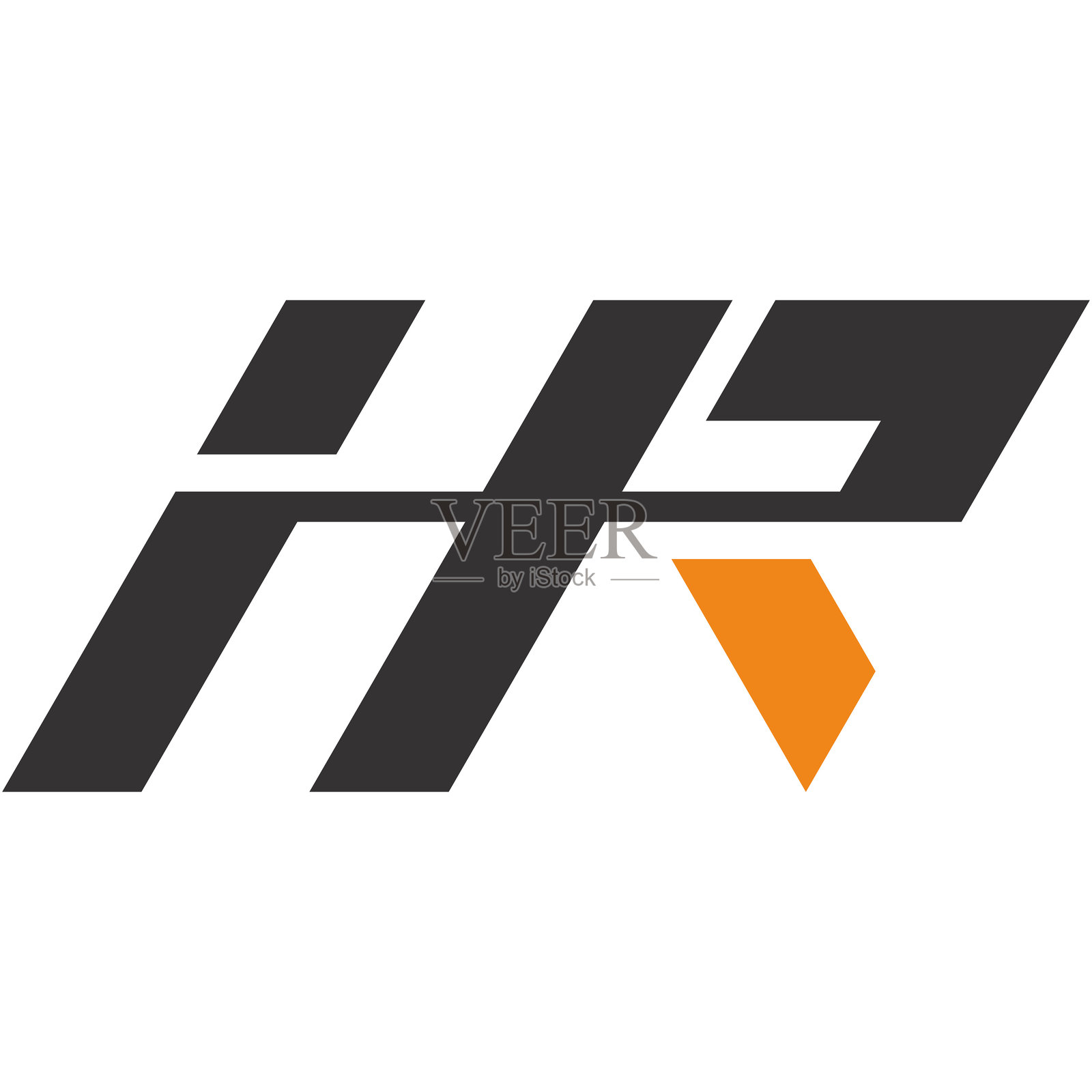 将首字母符号设计与字母hr创意理念相结合插画图片素材