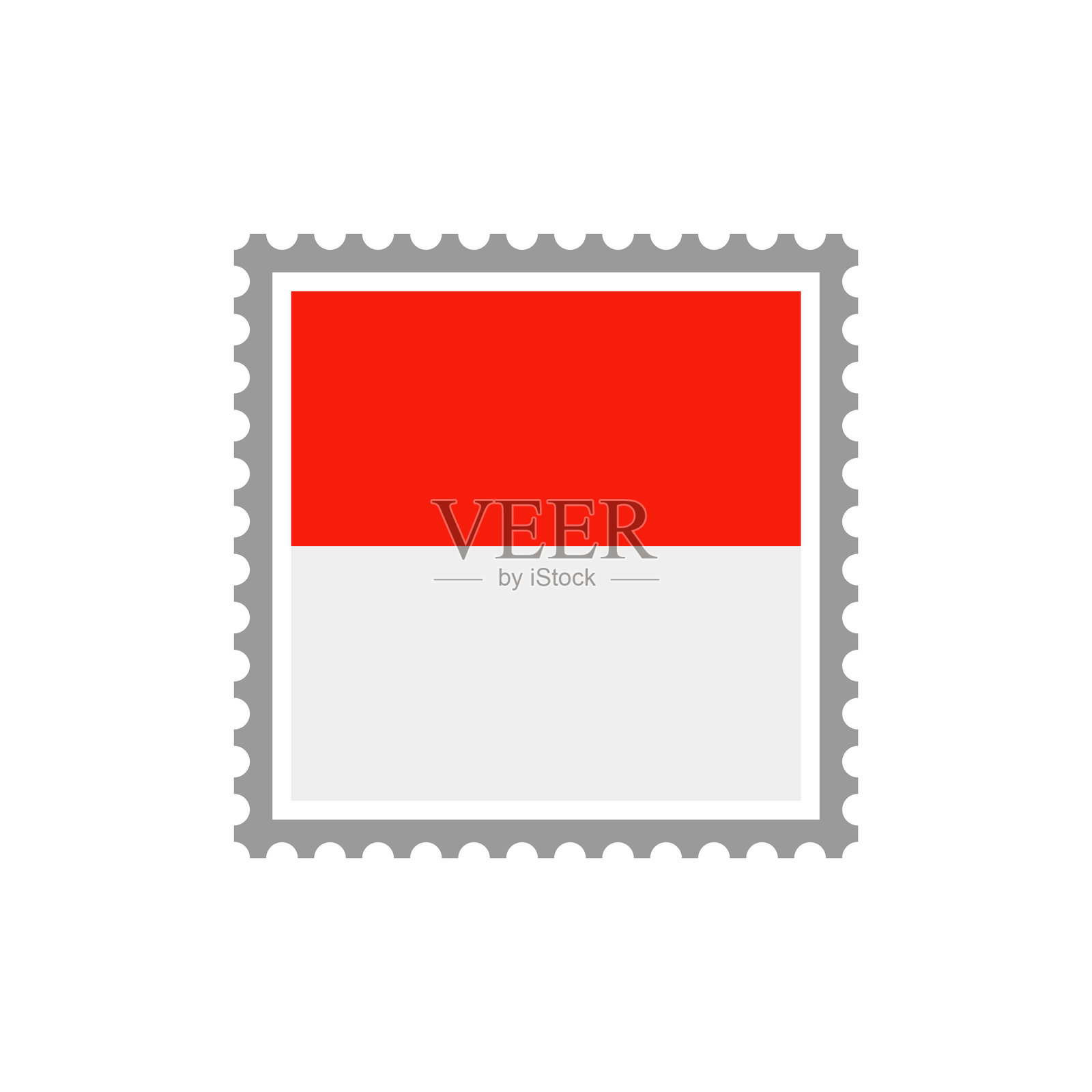 印度尼西亚-国旗邮票扁平图标。插画图片素材