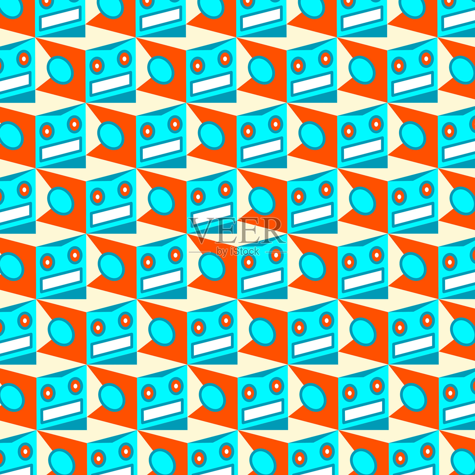 机器人视错觉插画图片素材