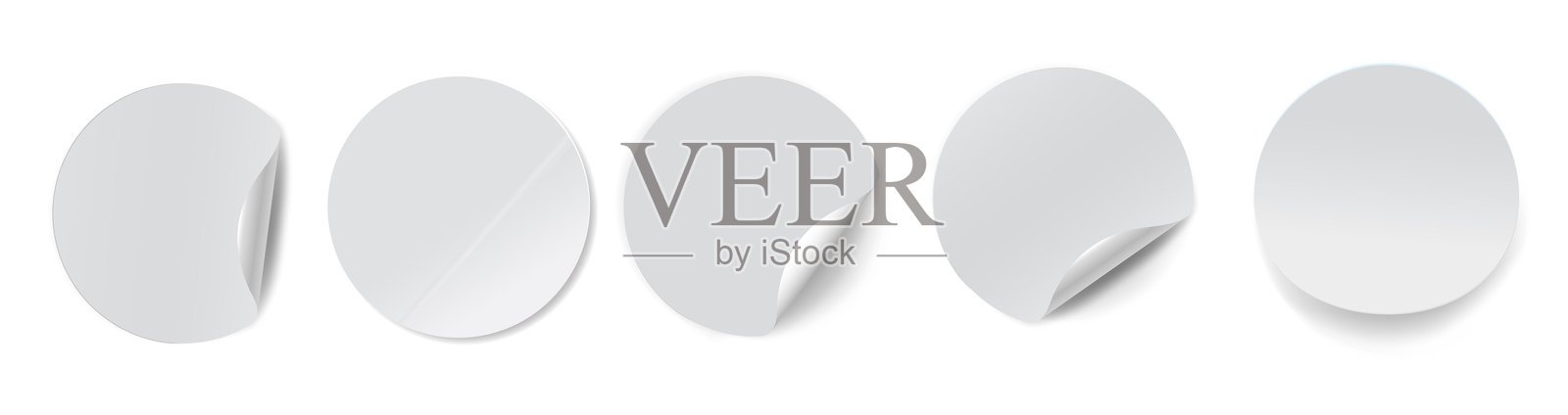 多用途圆形贴纸和标签样机 - 高质量可编辑模板插画图片素材