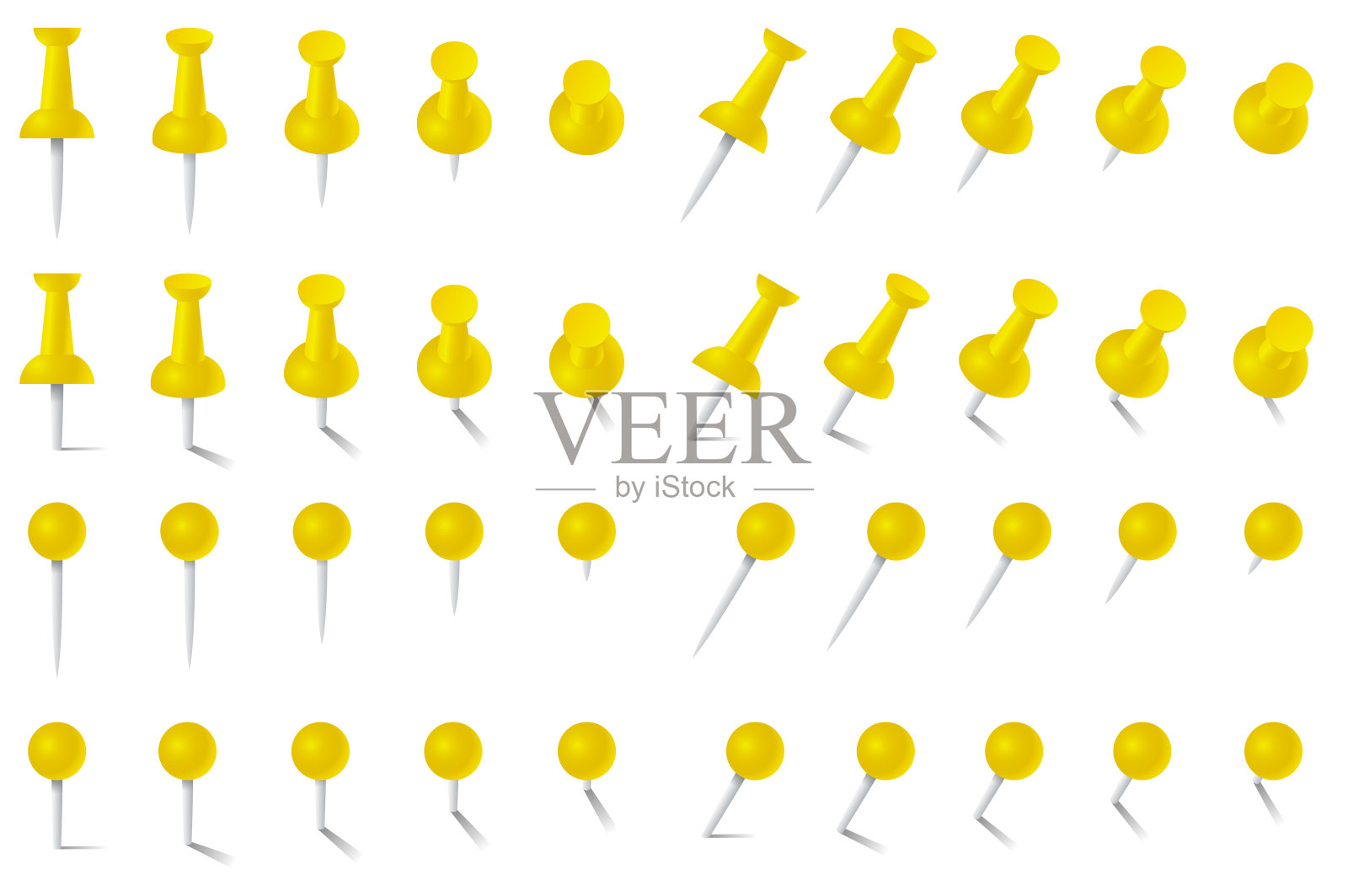 矢量插图集推销和各种形状的图钉插画图片素材