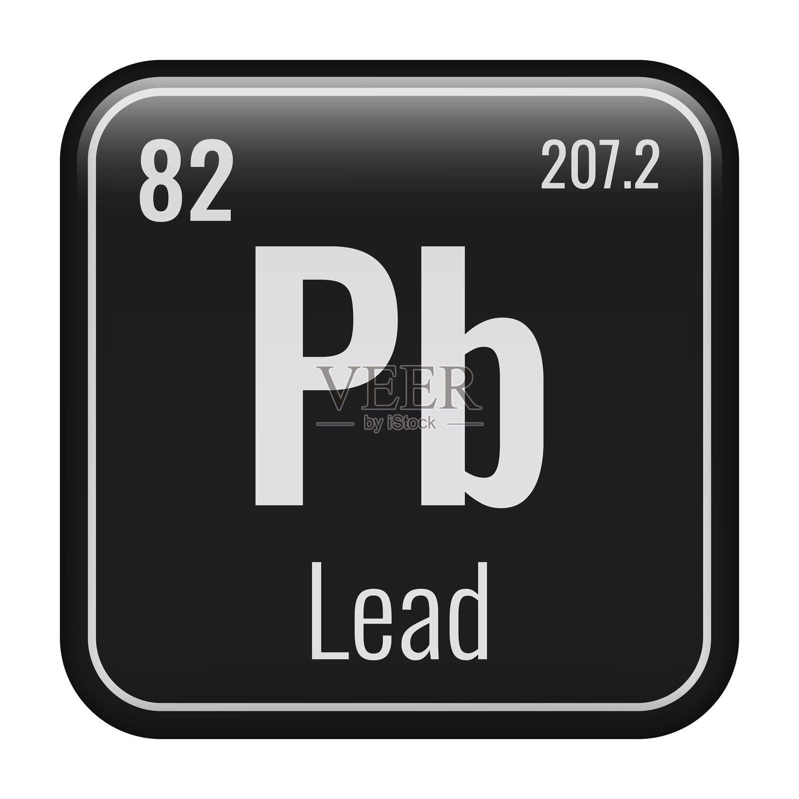 领导的象征。元素周期表中的化学元素。矢量插图隔离在白色背景上。玻璃的迹象。插画图片素材