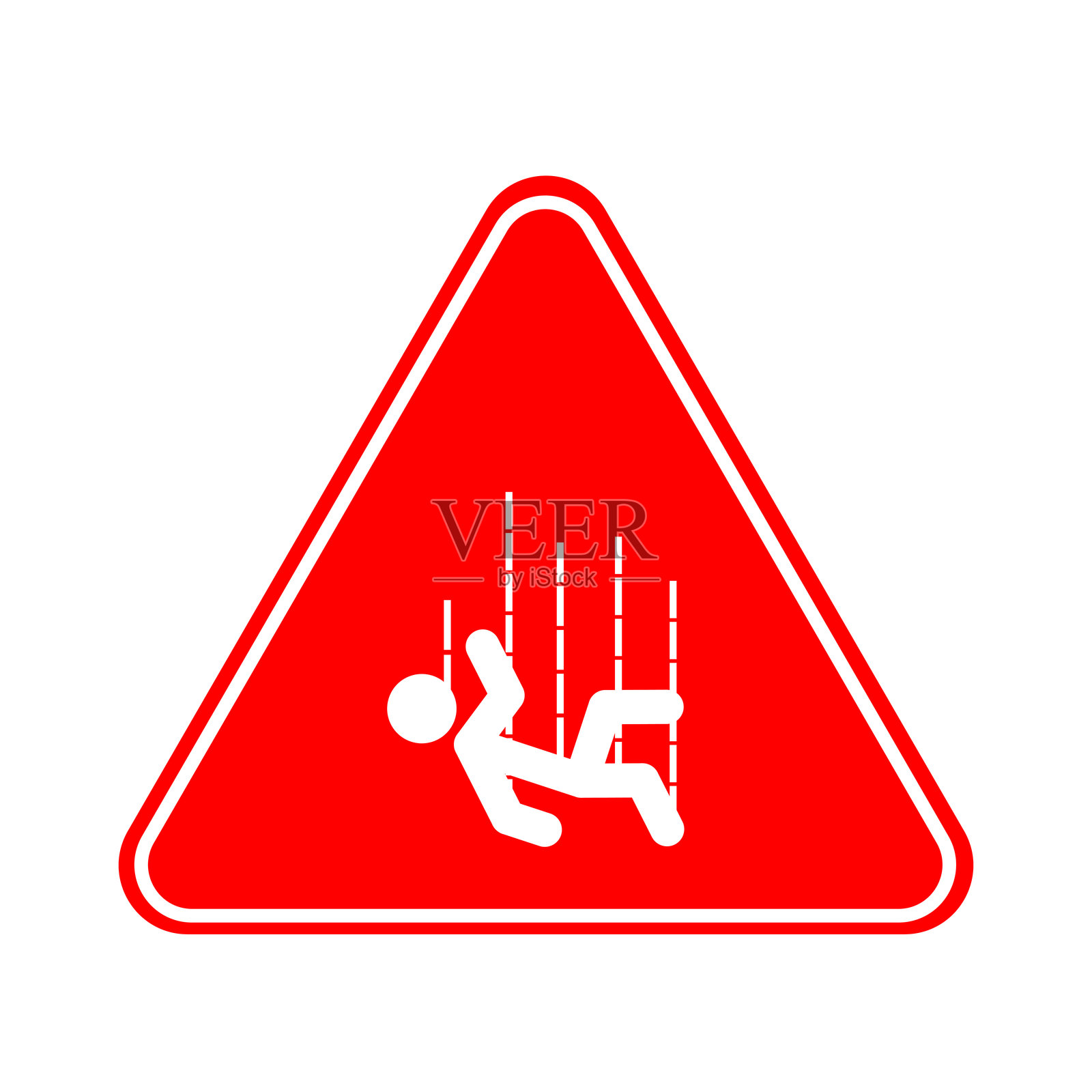 坠落警告标志坠落警告标志插画图片素材