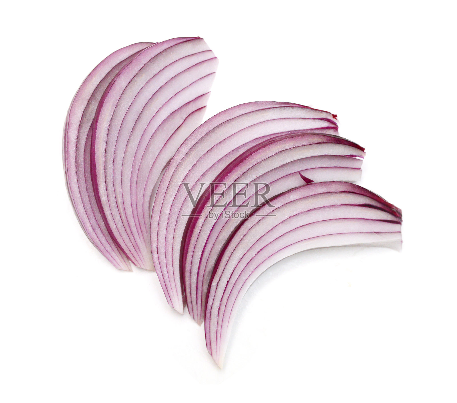 白底红洋葱切片照片摄影图片
