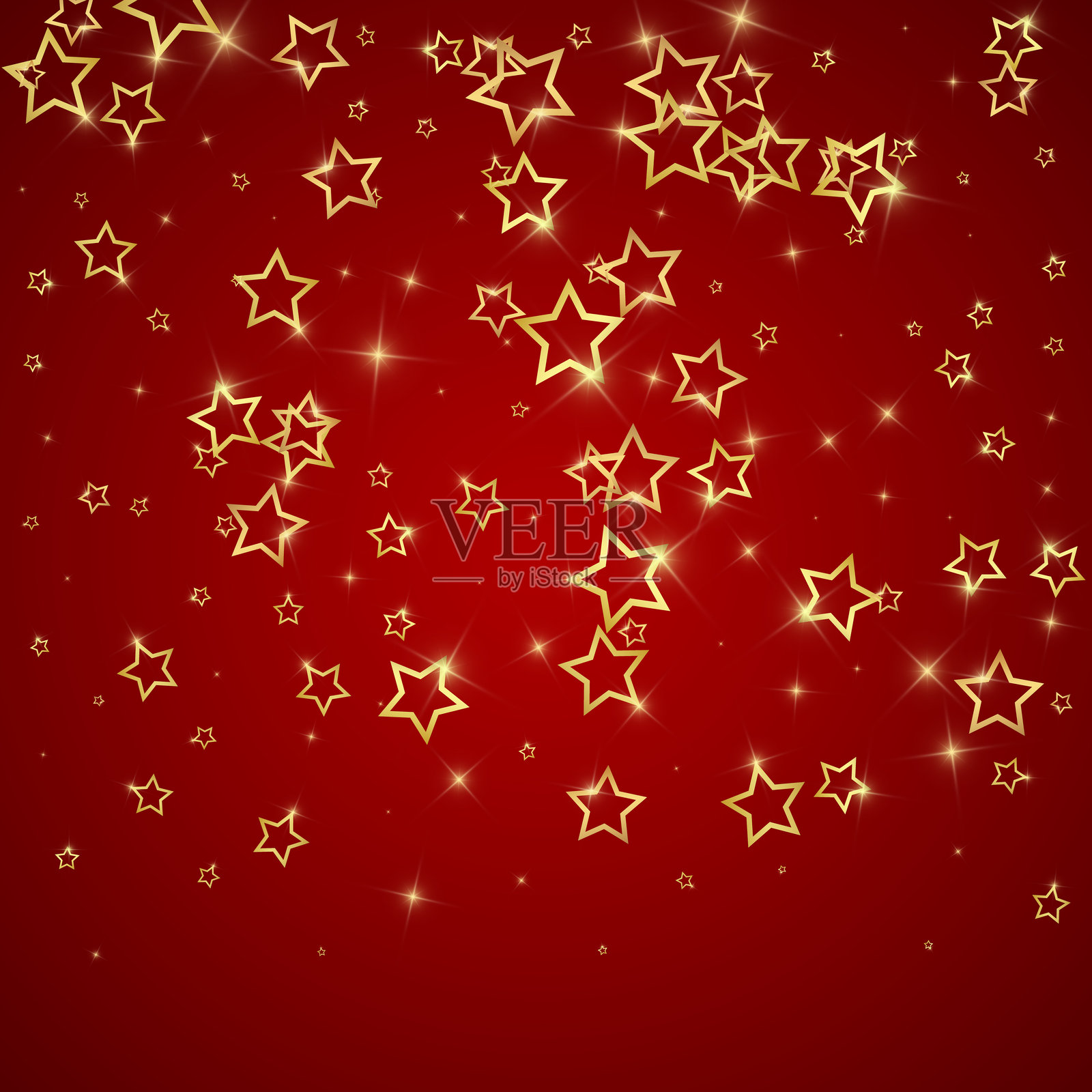 一闪一闪的星星四处乱飞，插画图片素材