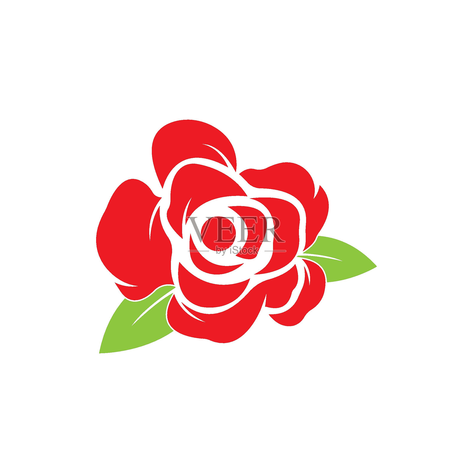 玫瑰花标志矢量模板插画图片素材