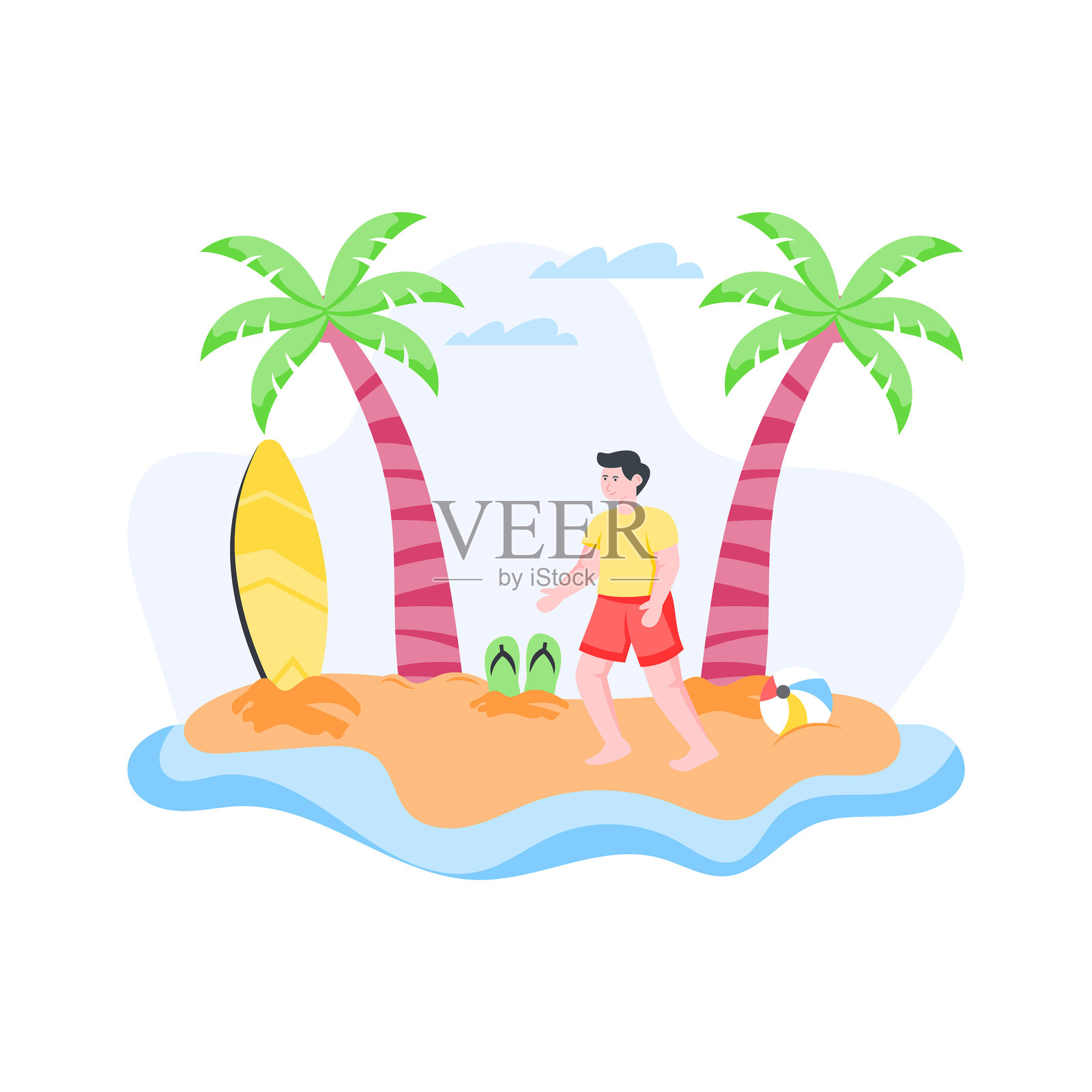 海滨插画图片素材