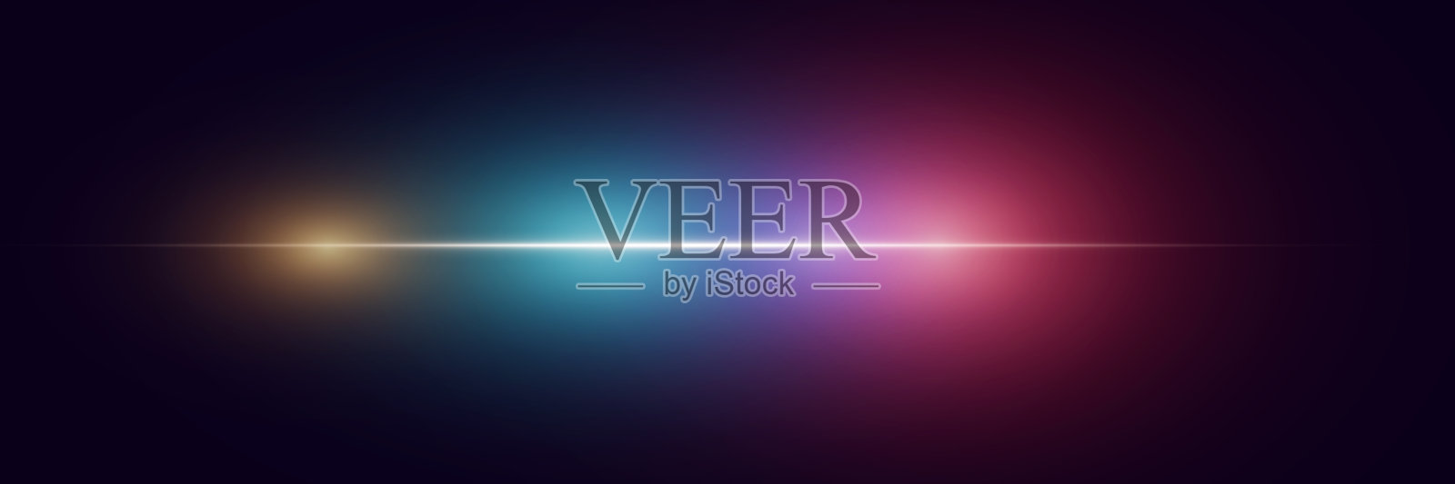 神奇的镜头光晕。霓虹线闪光效果。插画图片素材