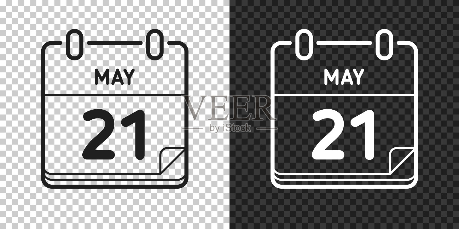 5月21日。空白背景上的设计图标插画图片素材