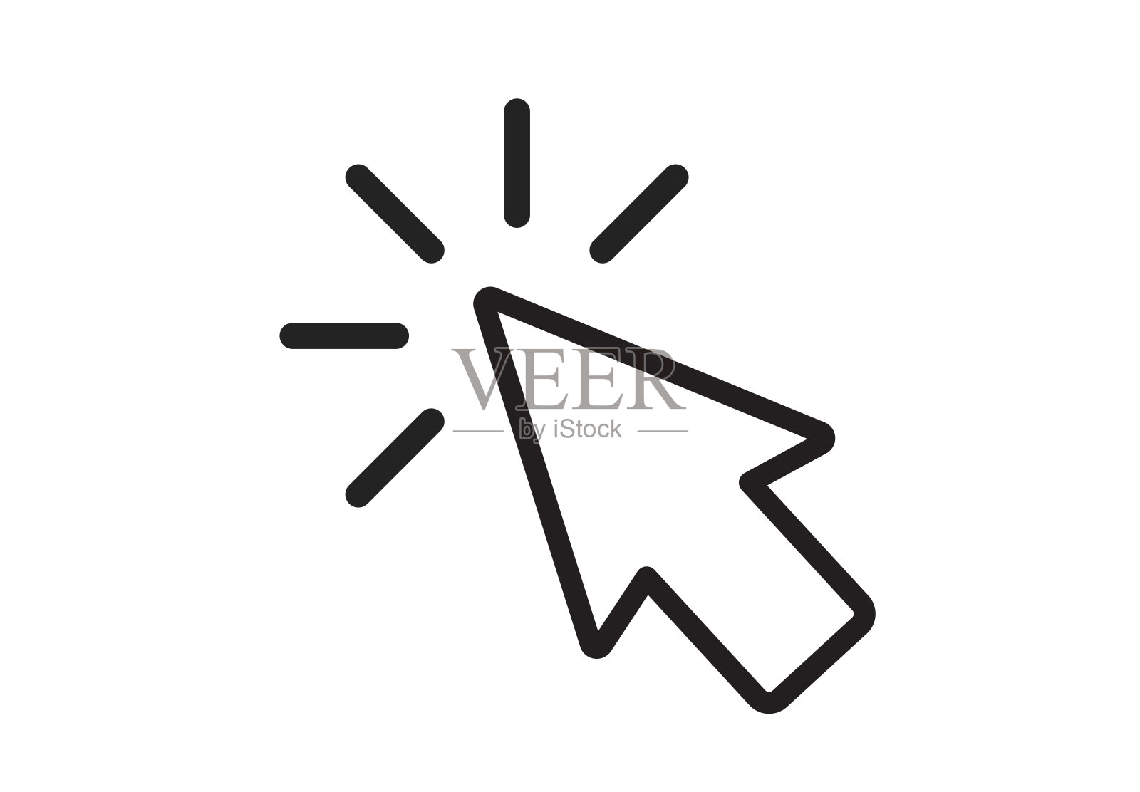 高分辨率点击光标图标 - 适用于数字界面和网页设计插画图片素材