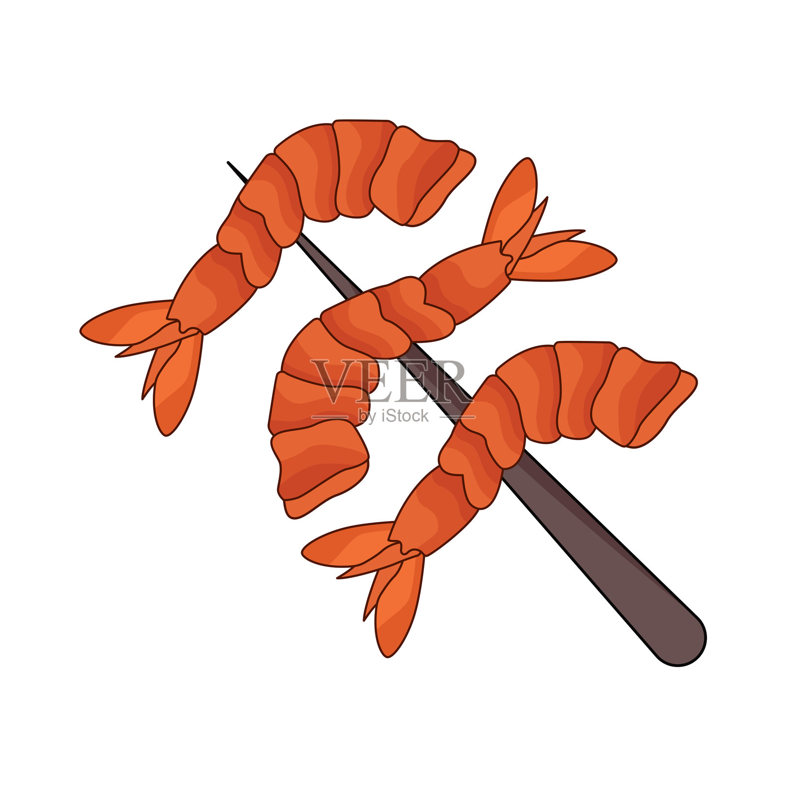 烤虾插画图片素材