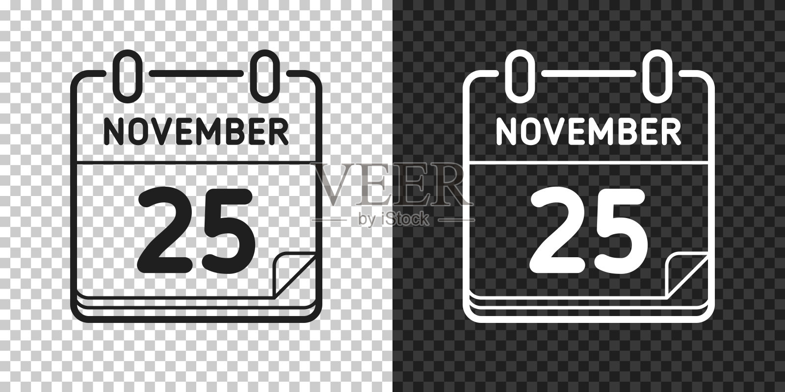 11月25日。空白背景上的设计图标插画图片素材