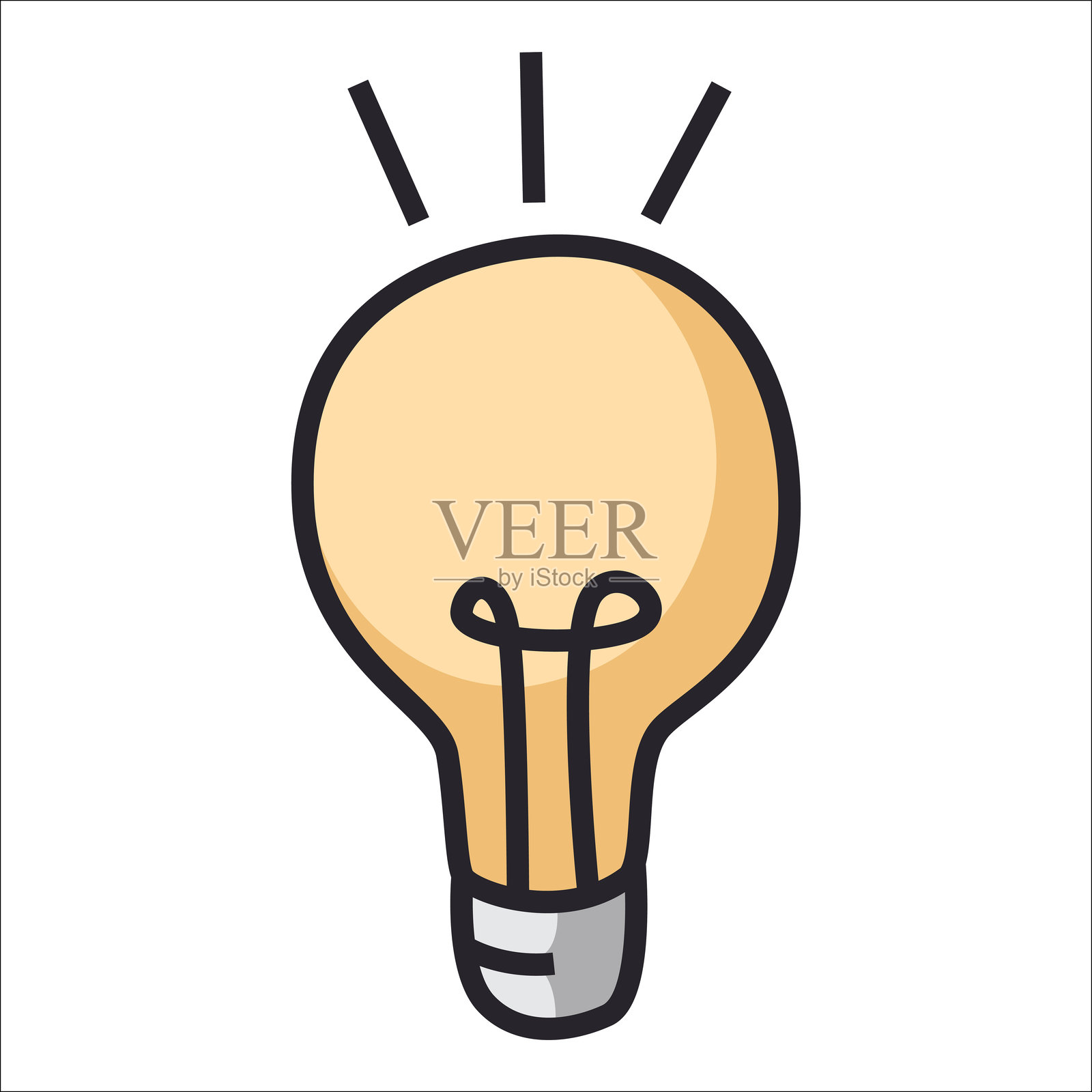 孤立在白色背景上的黄色灯泡插画图片素材