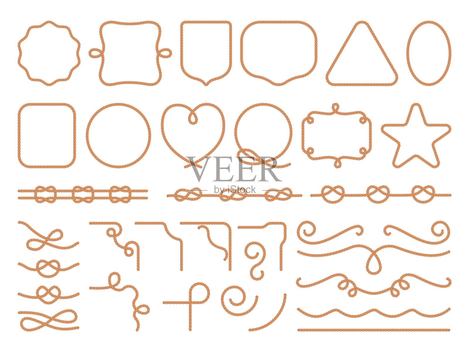 绳索框架边框矢量素材插画图片素材