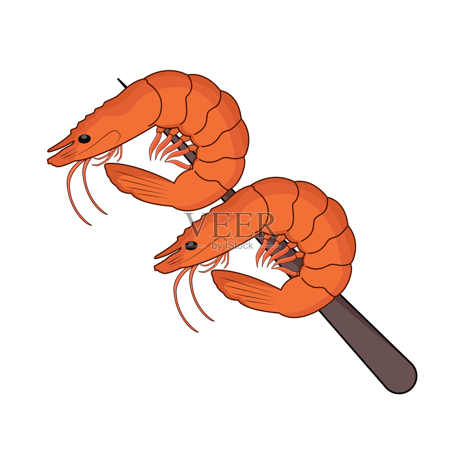 烤虾插画图片素材