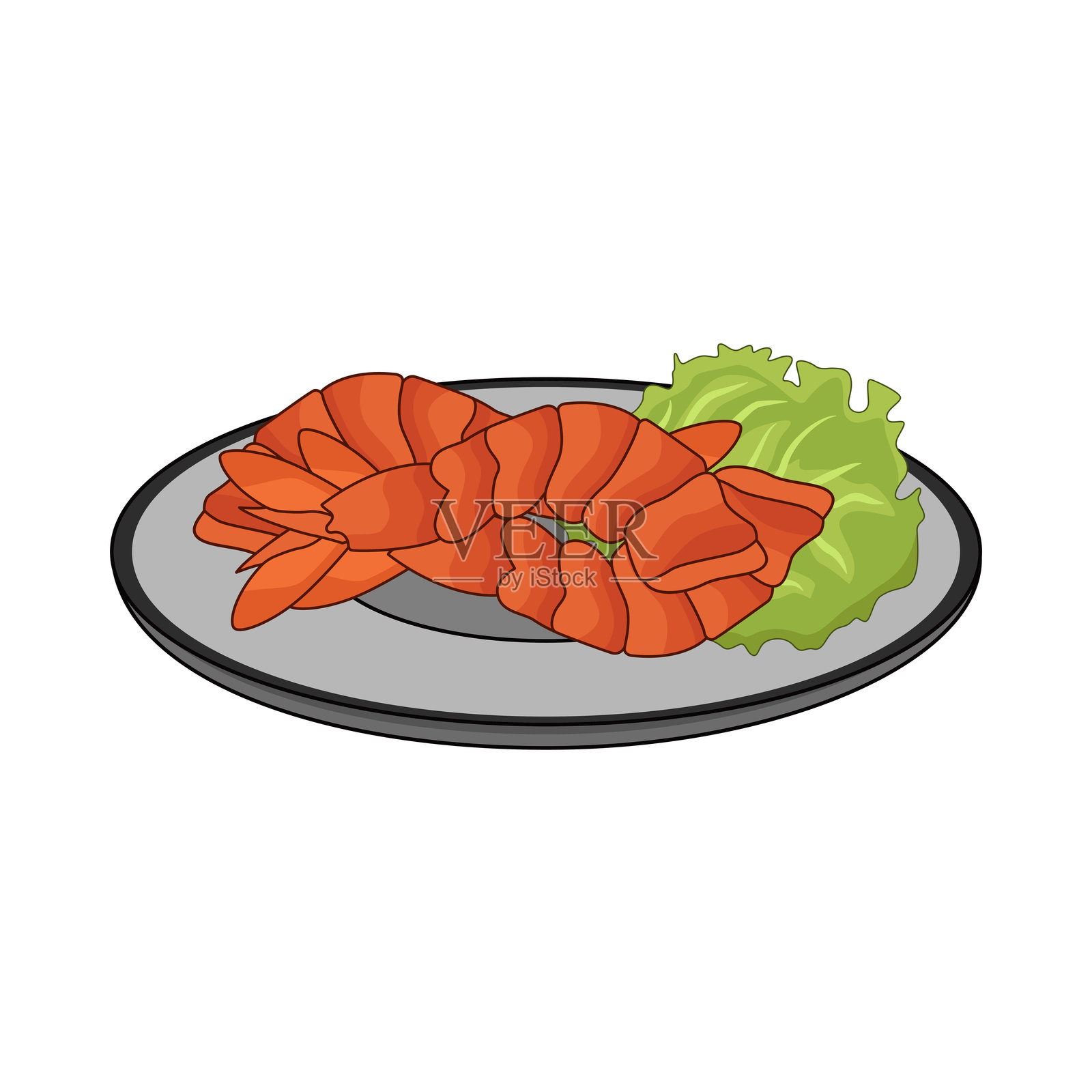 炸虾插画图片素材