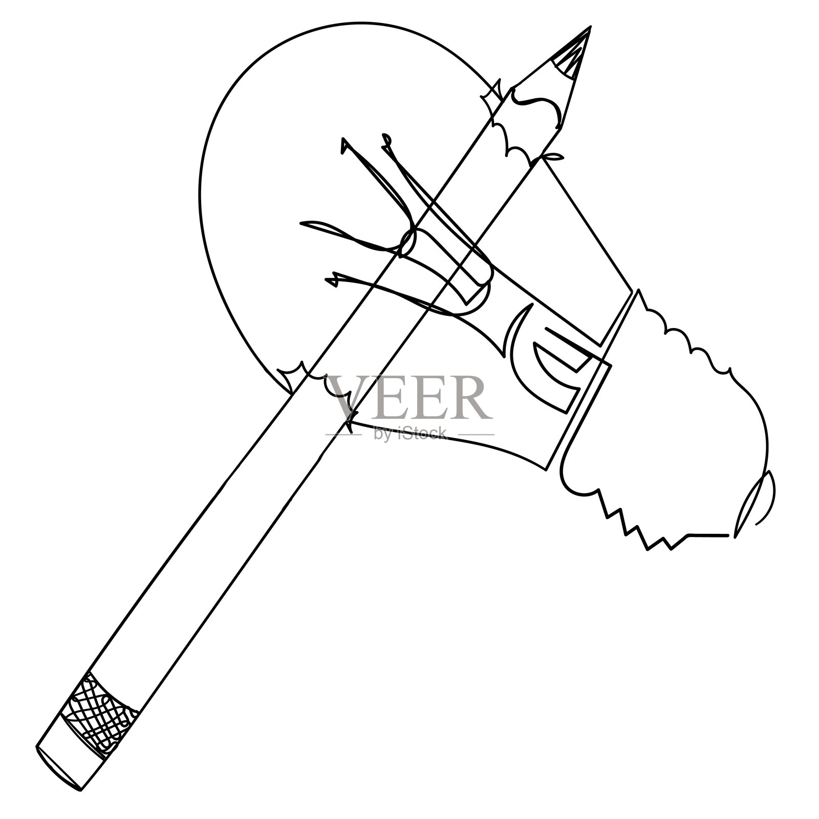 连续线条绘制技术灯泡图标插画图片素材