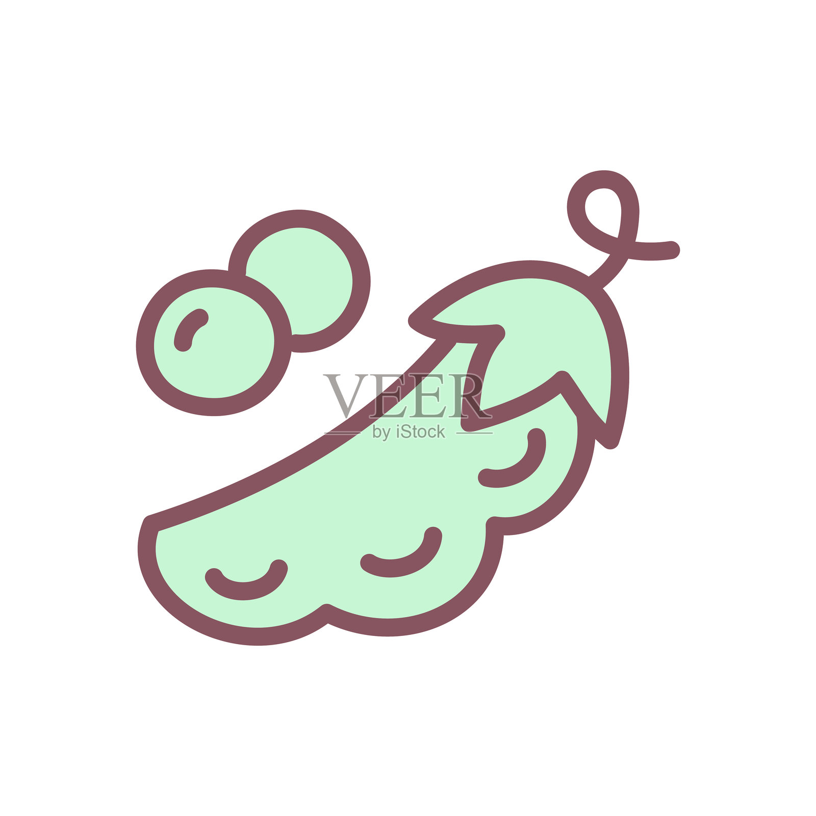 可爱的豆荚图标插画图片素材