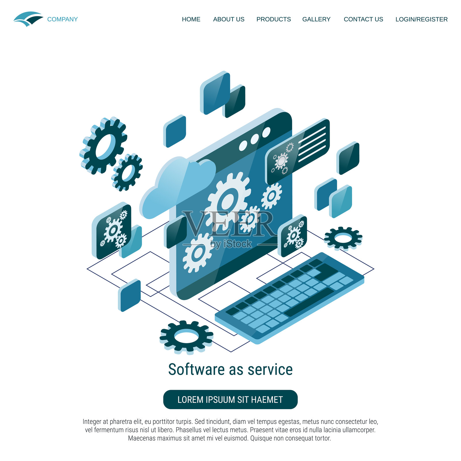 软件即服务向量概念插画图片素材