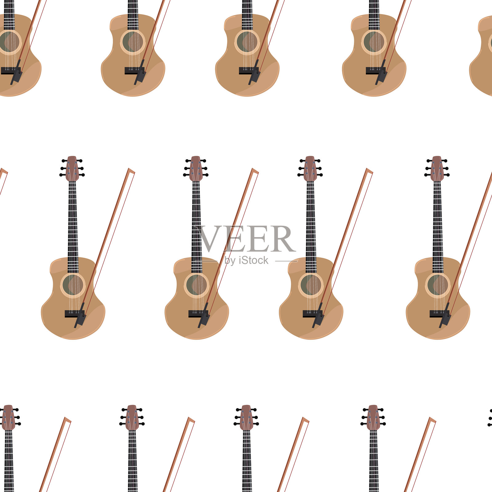 小提琴无缝花纹1插画图片素材