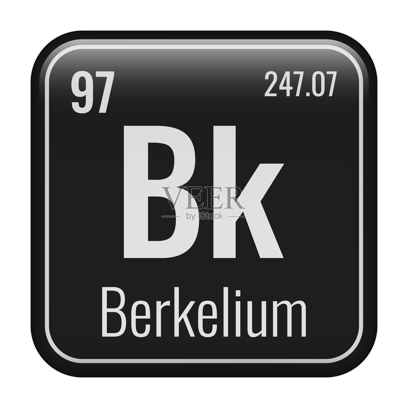 锫象征。元素周期表中的化学元素。矢量插图隔离在白色背景上。玻璃的迹象。插画图片素材