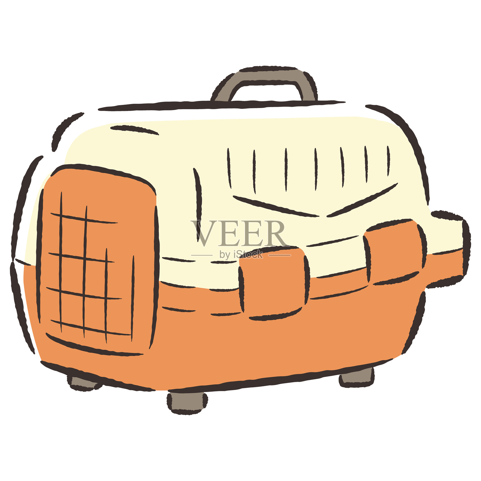 板条箱(宠物箱)手绘插图插画图片素材