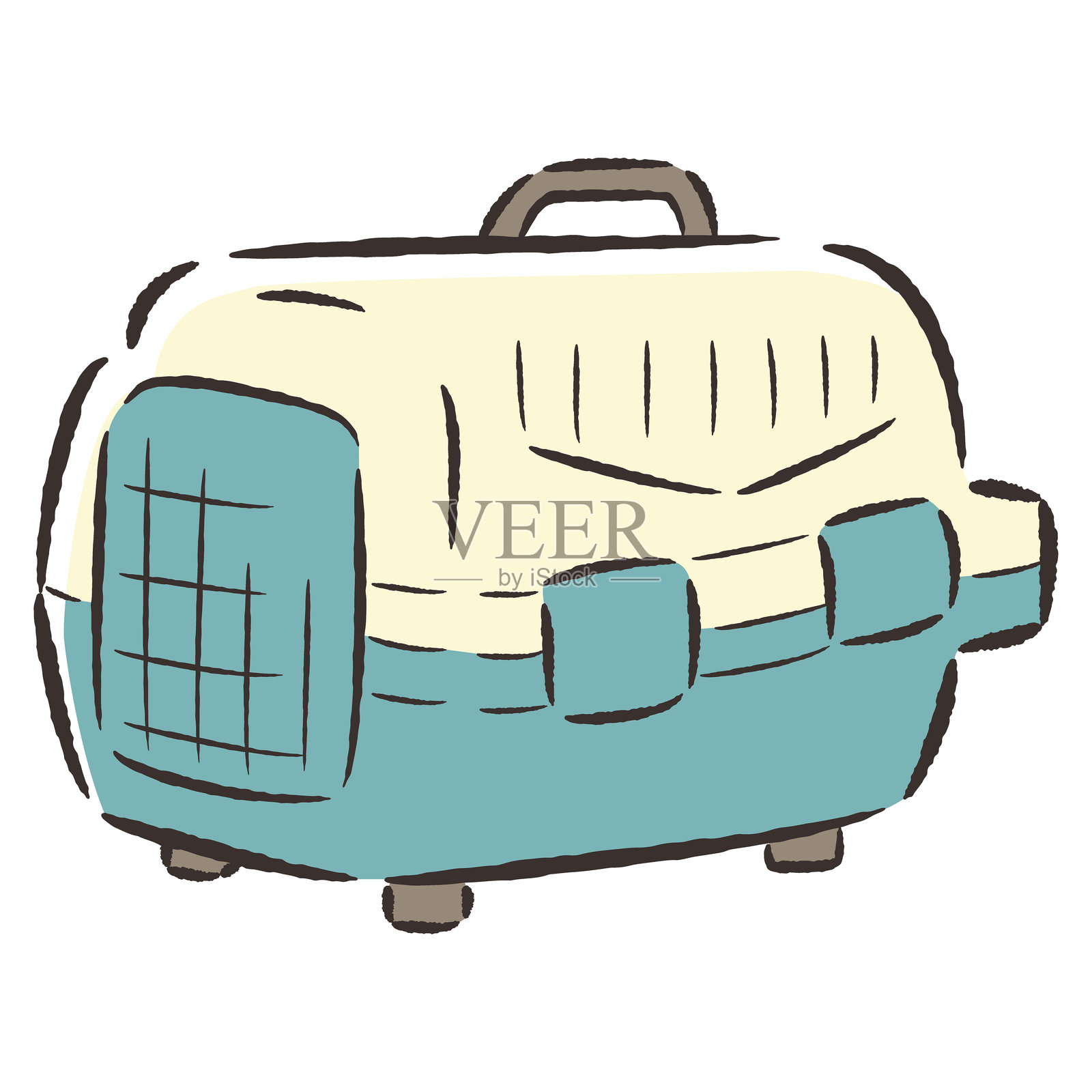 板条箱(宠物箱)手绘插图插画图片素材