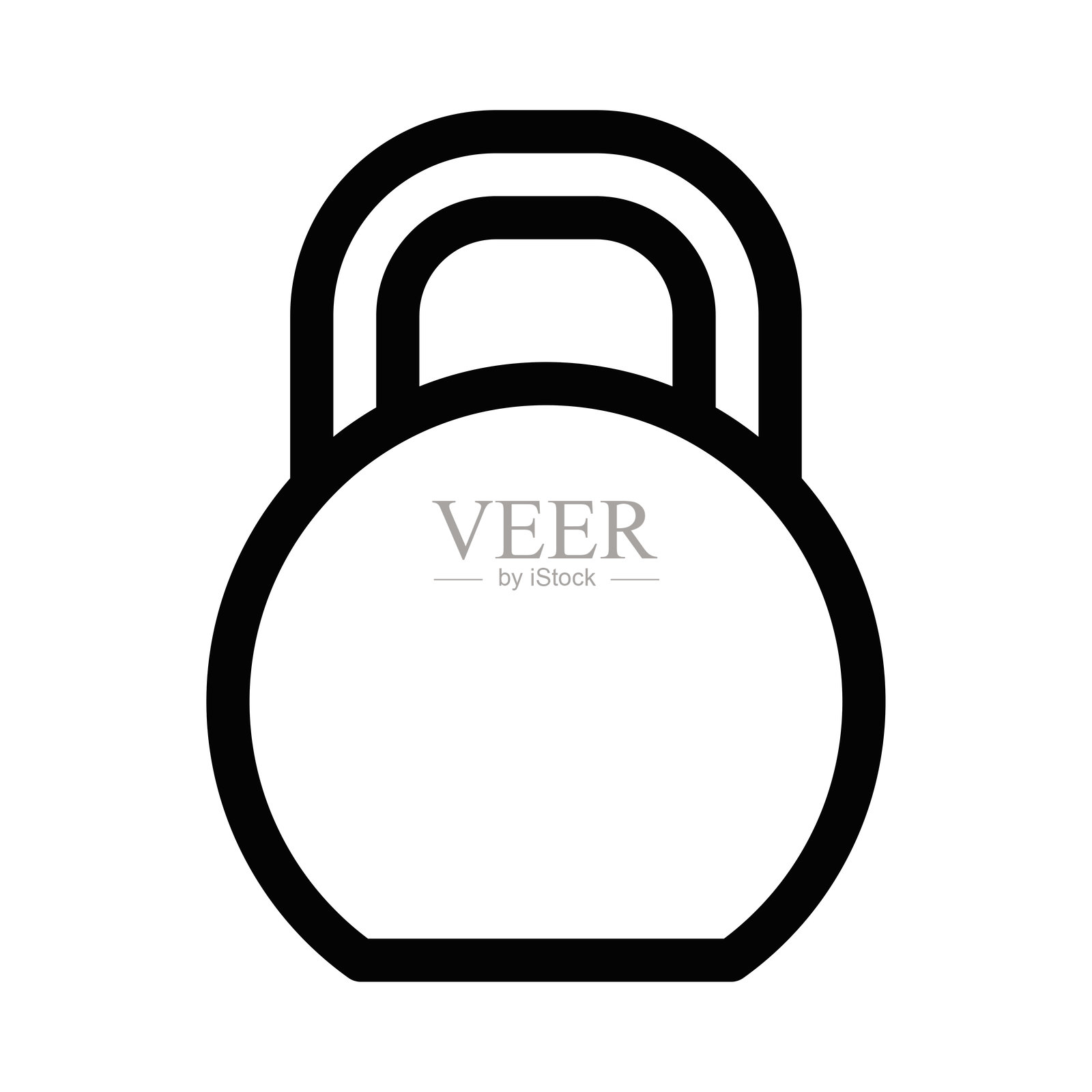 矢量插图水壶图标在一个简单的黑色和白色的设计。可编辑的中风。插画图片素材